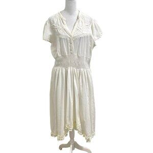 Vintage Bohemian Boho Cottagecore Hippie Dress White Bhag's size XL/1X